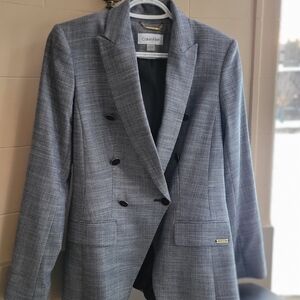 Calvin Klein Gray Double-Breasted Blazer